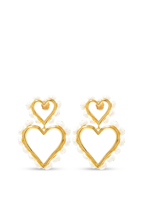 Mini Double Heart Statement Earrings